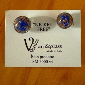 Made in Venice Italy glass ball earrings nickel free